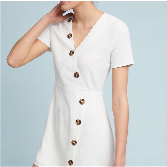 NWT Moon River Asymmetrical Button Down Mini Dress - Picture 3 of 7